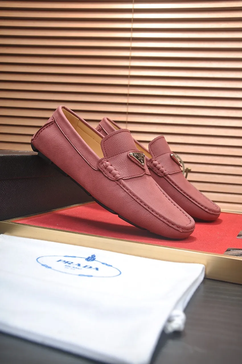 Men's Men's Shoes💰420💶【PRADA】 (High-end Niuli) New 🍀PRADA - Prada Doudou Shoes! Made of imported original cowhide, the inner top layer is comfortable cowhide lining! Original wear-resistant rubber outsole! High quality products! Code number 38-45 (45 customized)